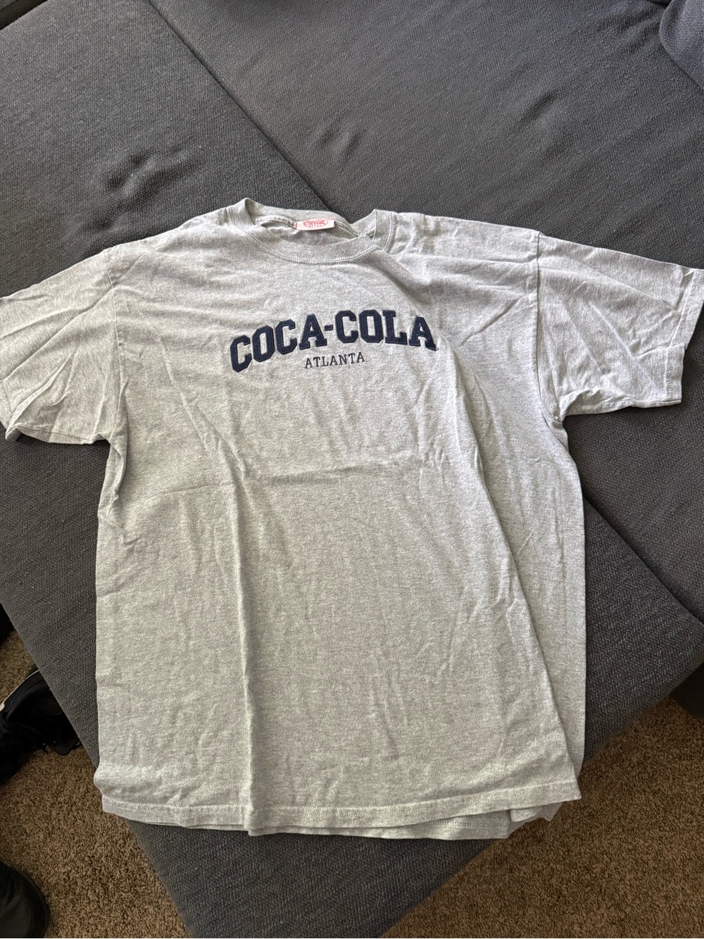 Coca Cola Light Gray Tee with Navy Logo